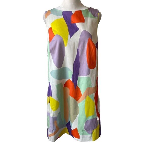 Alice + Olivia Mini Dress Cotton Clyde Printed A-Line Shift Size 14 NEW $285 - Picture 6 of 7
